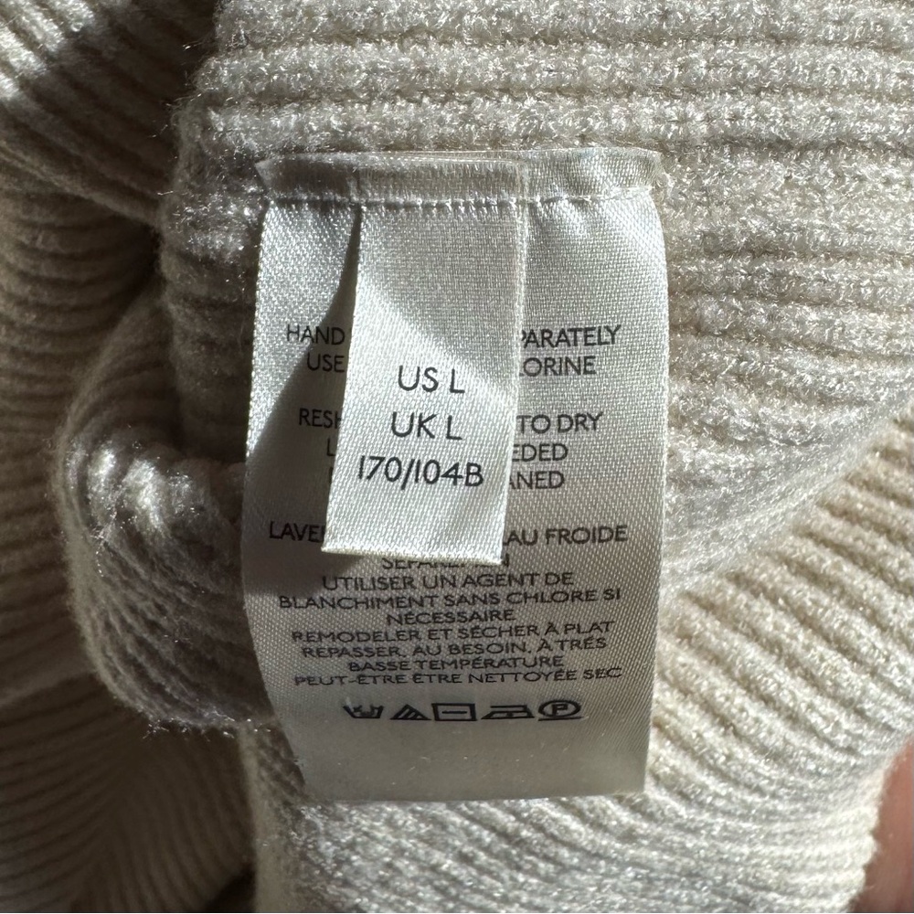 Free People Oversized Ribbed Knit Cream Turtleneck Sweater - Picture 7 of 7